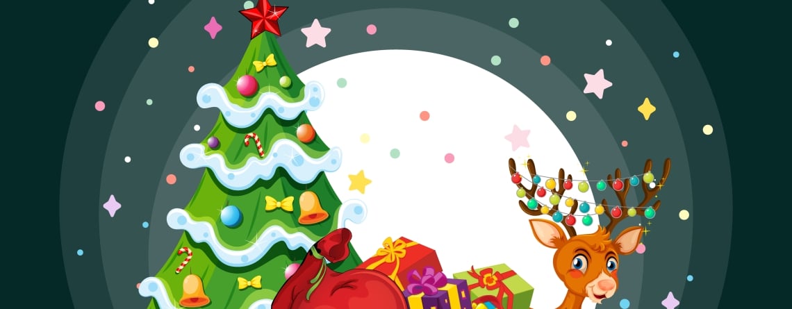 Merry Christmas poster or banner design illustration