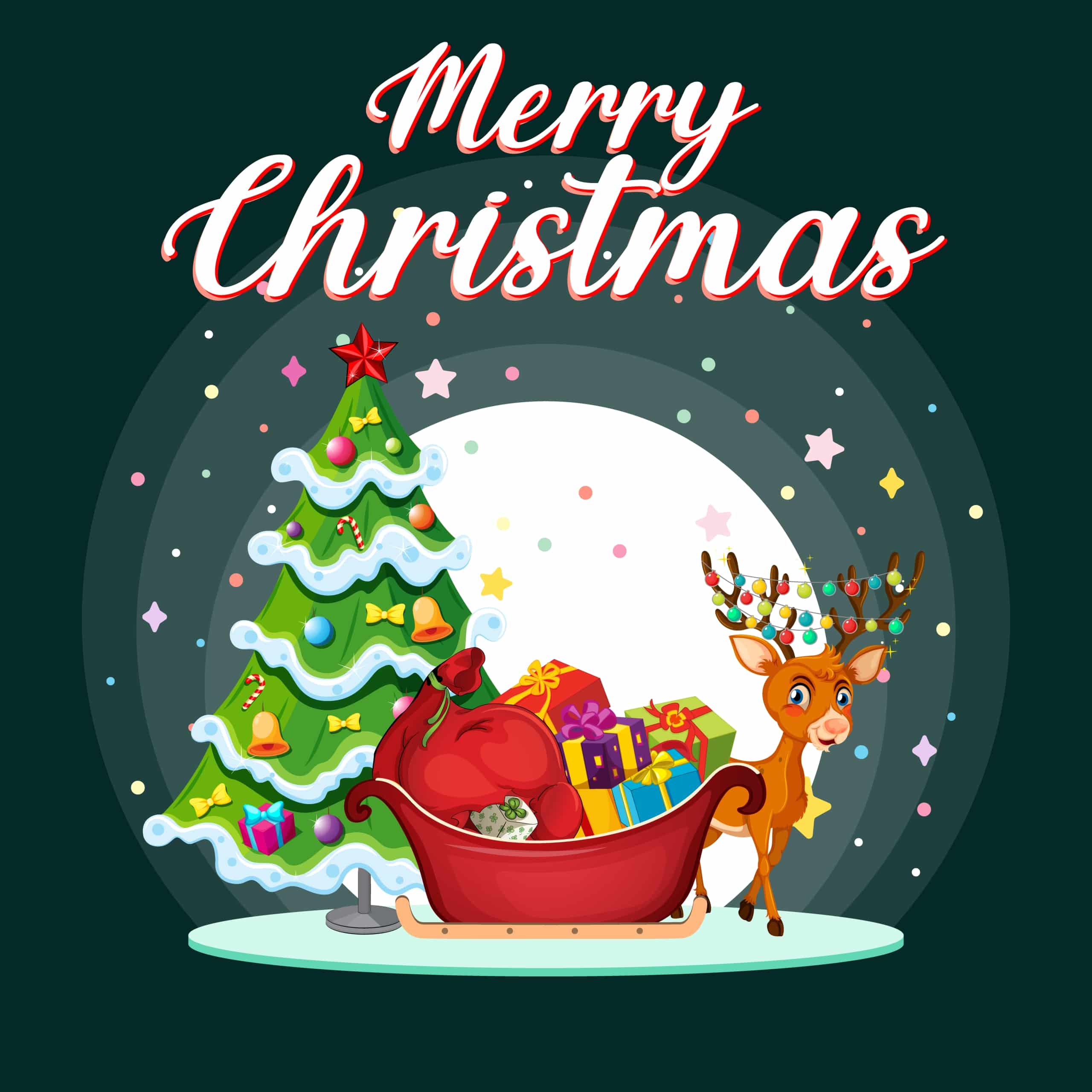 Merry Christmas poster or banner design illustration