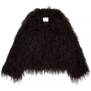 Brown Shaggy Fur Jacket – Mongolian Lamb Inspired Winter Coat - Image 3