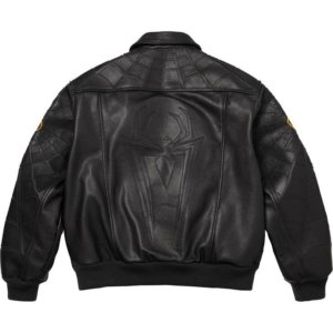 Men's Black Leather Biker Jacket – Racing Style Motorcycle Jacket - Image 4