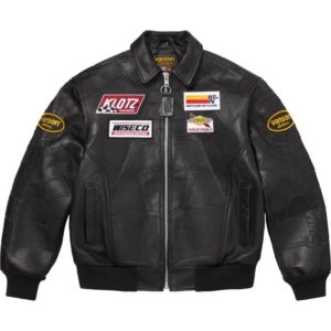 Men's Black Leather Biker Jacket – Racing Style Motorcycle Jacket - Image 3